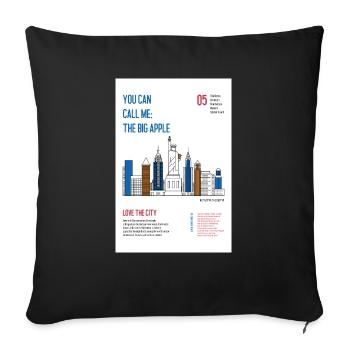 New York - Sofakissenbezug 45 x 45 cm - Schwarz - Vorne