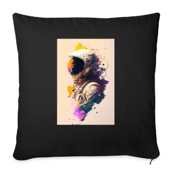 Astronaut painting ZEN - Sofa pillowcase 17,3'' x 17,3'' (45 x 45 cm) - black - Front
