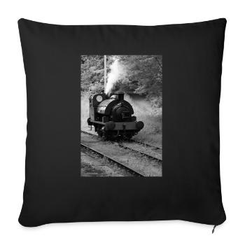 Steam train - Sofa pillowcase 17,3'' x 17,3'' (45 x 45 cm) - black - Front