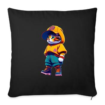 Cat lovers funny t-shirt - Sofa pillowcase 17,3'' x 17,3'' (45 x 45 cm) - black - Front