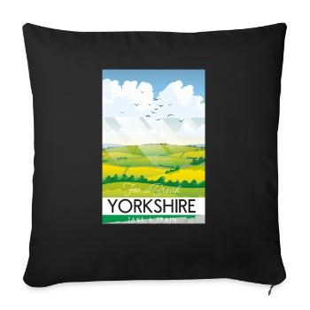 Yorkshire take a break - Sofa pillowcase 17,3'' x 17,3'' (45 x 45 cm) - black - Front