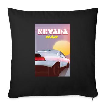 Nevada USA voiture classique - Housse de coussin décorative 45 x 45 cm - noir - Devant