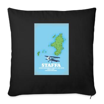 Staffa Scotland map - Sofa pillowcase 17,3'' x 17,3'' (45 x 45 cm) - black - Front