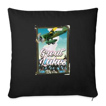 Great Lakes By Air vintage travel poster - Sofa pillowcase 17,3'' x 17,3'' (45 x 45 cm) - black - Front