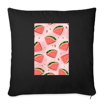 Watermelon slices - Sofa pillowcase 17,3'' x 17,3'' (45 x 45 cm) - black - Front