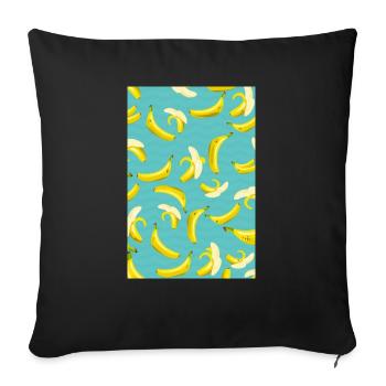Banana pattern - Sofa pillowcase 17,3'' x 17,3'' (45 x 45 cm) - black - Front