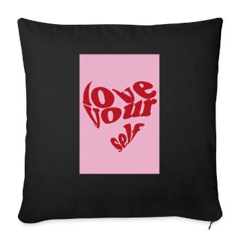 love yourself - Sofakissenbezug 45 x 45 cm - Schwarz - Vorne