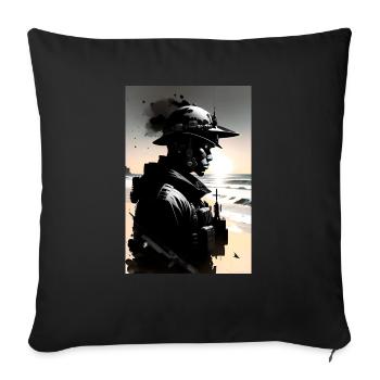 Soldat - Sofakissenbezug 45 x 45 cm - Schwarz - Vorne