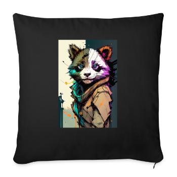 Inkpunk Panda 2 - Sofa pillowcase 17,3'' x 17,3'' (45 x 45 cm) - black - Front