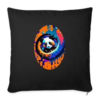 Colorful Art Potrait Panda 5 - Sofa pillowcase 17,3'' x 17,3'' (45 x 45 cm) - black - Front