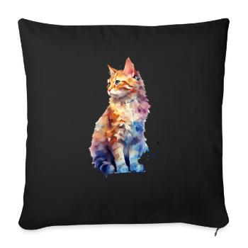 Pastel Cat - Sofa pillowcase 17,3'' x 17,3'' (45 x 45 cm) - black - Front
