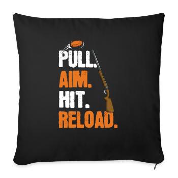 Shooting Skeet Clay Pigeon Shooting - Sofa pillowcase 17,3'' x 17,3'' (45 x 45 cm) - black - Front