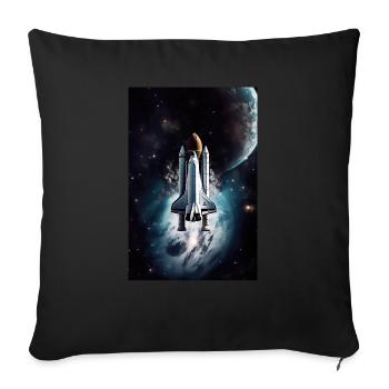 Kosmische Odyssee: Erforschung der Tiefen des Welt - Sofakissenbezug 45 x 45 cm - Schwarz - Vorne