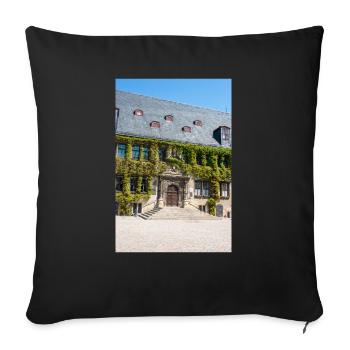 city hall (Rathaus) Quedlinburg Saxony-Anhalt Germ - Sofa pillowcase 17,3'' x 17,3'' (45 x 45 cm) - black - Front