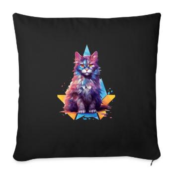 Future Cat ARt Design Shirt Lover - Sofa pillowcase 17,3'' x 17,3'' (45 x 45 cm) - black - Front