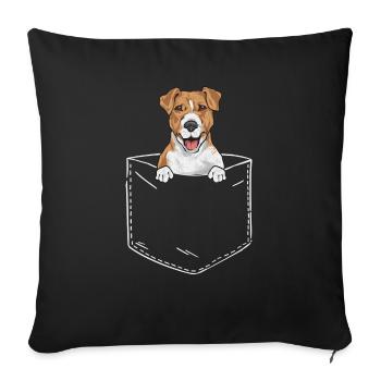 Jack Russell Terrier - Sofa pillowcase 17,3'' x 17,3'' (45 x 45 cm) - black - Front