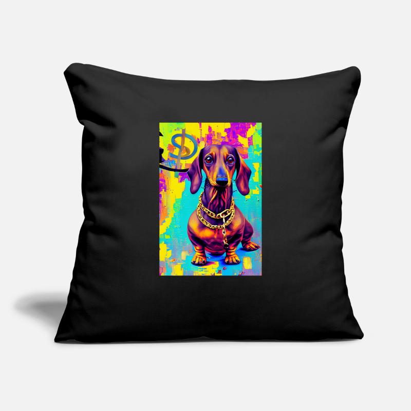 Impression pop art moderne | Blaireau avec graffiti coloré Housse de coussin décorative 45 x 45 cm