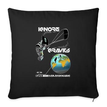 Ignore Gravity - Sofa pillowcase 17,3'' x 17,3'' (45 x 45 cm) - black - Front