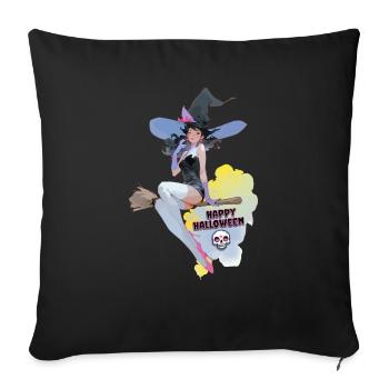 Happy Helloween Witch - Sofa pillowcase 17,3'' x 17,3'' (45 x 45 cm) - black - Front