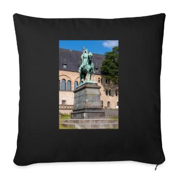 Equestrian statue of Frederick I Barbarossa - Sofa pillowcase 17,3'' x 17,3'' (45 x 45 cm) - black - Front