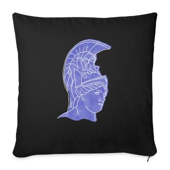 "Athena", boho line art design, series "Greece" - Sofa pillowcase 17,3'' x 17,3'' (45 x 45 cm) - black - Front