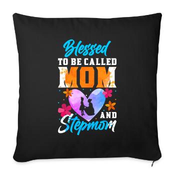 Fête des belles-mères Belle-mère Mère - Housse de coussin décorative 45 x 45 cm - noir - Devant