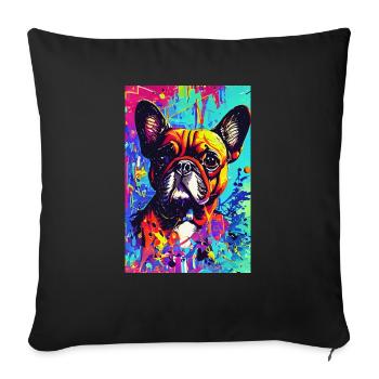Modern Pop Art Print | colorful | French Bulldog - Sofa pillowcase 17,3'' x 17,3'' (45 x 45 cm) - black - Front