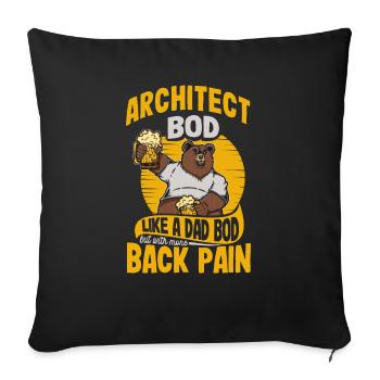 Architect Bod Like A Dad Bod Draftsman Funny - Sofa pillowcase 17,3'' x 17,3'' (45 x 45 cm) - black - Front