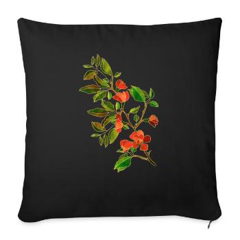 Blumen - Sofakissenbezug 45 x 45 cm - Schwarz - Vorne