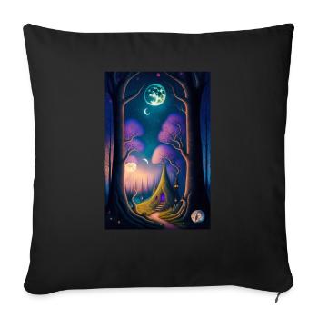 Magical paradise - Sofa pillowcase 17,3'' x 17,3'' (45 x 45 cm) - black - Front