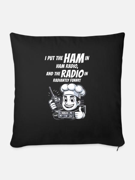 Strahlend lustiger Amateurfunker Koch - Sofakissenbezug 45 x 45 cm - Schwarz