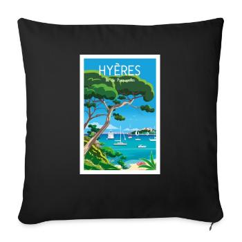 Hyères île de Porquerolles - Housse de coussin décorative 45 x 45 cm - noir - Devant
