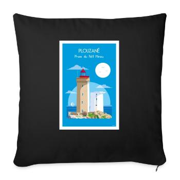 LIGHTHOUSE OF THE LITTLE KITTY - Sofa pillowcase 17,3'' x 17,3'' (45 x 45 cm) - black - Front