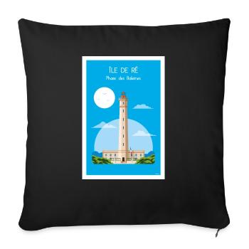 WHALE LIGHTHOUSE - Sofa pillowcase 17,3'' x 17,3'' (45 x 45 cm) - black - Front