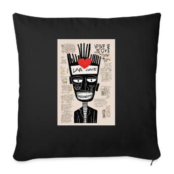 T-shirt Love Overload - Sofakissenbezug 45 x 45 cm - Schwarz - Vorne