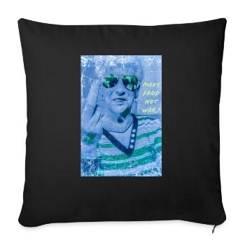 Make food not war! - Sofa pillowcase 17,3'' x 17,3'' (45 x 45 cm) - black - Front