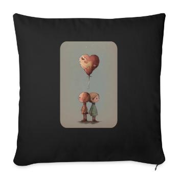 Couple falling in love - Sofa pillowcase 17,3'' x 17,3'' (45 x 45 cm) - black - Front