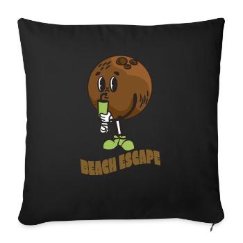 Coconut Lover Juice Beach Tropical Summer - Sofa pillowcase 17,3'' x 17,3'' (45 x 45 cm) - black - Front