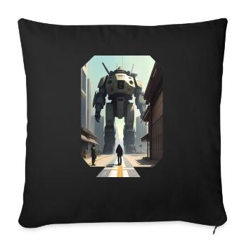 Manga Big Robot - Sofa pillowcase 17,3'' x 17,3'' (45 x 45 cm) - black - Front