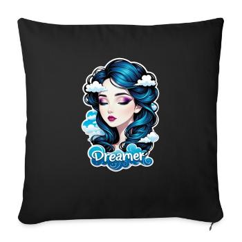 Dreamer - Dreamer - Dreamer - Dream - Reverie - Sofa pillowcase 17,3'' x 17,3'' (45 x 45 cm) - black - Front