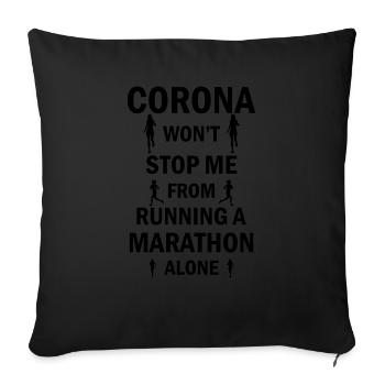 Marathon Course Jogging - Housse de coussin décorative 45 x 45 cm - noir - Devant