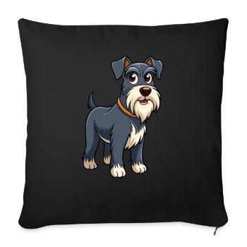 Graceful Standard Schnauzer Dog Art - Sofa pillowcase 17,3'' x 17,3'' (45 x 45 cm) - black - Front