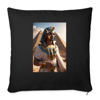 The ancient king of Égyptien - Housse de coussin décorative 45 x 45 cm - noir - Devant