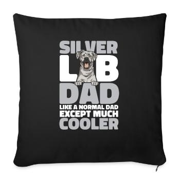 Silberner Labrador Retriever Silberner Lab - Sofakissenbezug 45 x 45 cm - Schwarz - Vorne