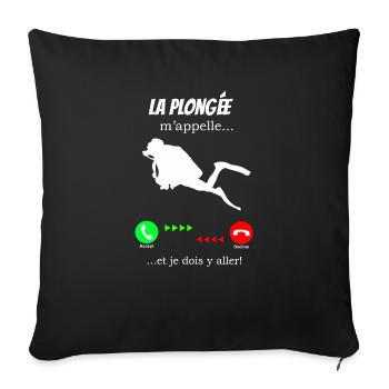 Tauchen ruft mich - Sofakissenbezug 45 x 45 cm - Schwarz - Vorne