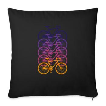 Fahrrad Rennrad Vintage Retro - Sofakissenbezug 45 x 45 cm - Schwarz - Vorne