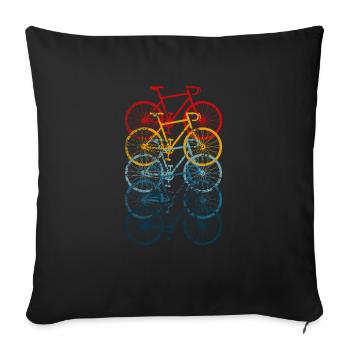 Fahrrad Rennrad Vintage Retro Grunge - Sofakissenbezug 45 x 45 cm - Schwarz - Vorne