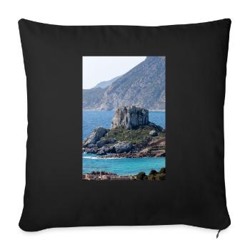 Landscape view of Kastri Island near Kampos town - Sofa pillowcase 17,3'' x 17,3'' (45 x 45 cm) - black - Front