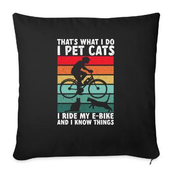 Vélo électrique Vélo Biker E-Bike - Housse de coussin décorative 45 x 45 cm - noir - Devant