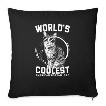 Katze American Bobtail Geschenk - Sofakissenbezug 45 x 45 cm - Schwarz - Vorne